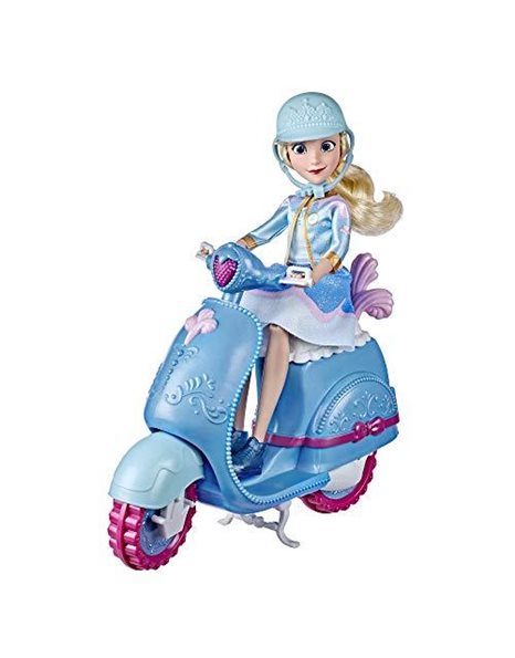Disney Princess Comfy Squad Cinderella's Sweet Scooter, Fashion Doll with Scooter, Helmet and Stickers, Toy for Girls 5 Years and Up