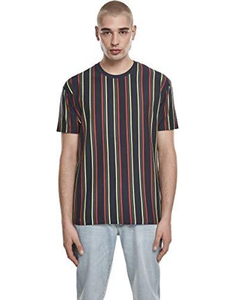 Urban Classics Men's Printed Oversized Retro Stripe Tee T-Shirt