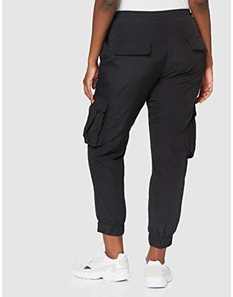 Urban Classics Women's Ladies High Waist Crinkle Nylon Cargo Pants Slacks