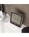 TFA Dostmann 60.4001.10 Bathroom/Kitchen Clock with Timer, No Drilling Required, Time up to 99 Minutes, Splashproof, Includes Thermo-Hygrometer, Grey, Gray, L 106 x B 41 (52) x H 109 mm