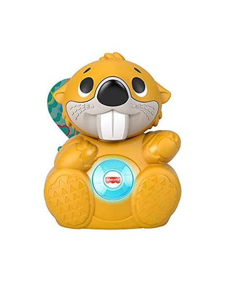 Fisher-Price Linkimals Boppin’ Beaver - UK English Edition, Light-up Musical Activity Toy for Baby, GXD79