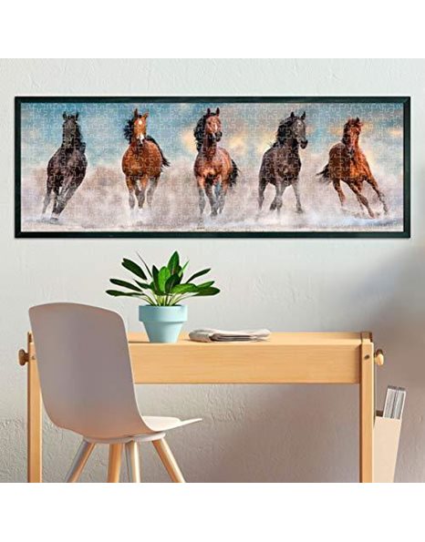 Clementoni Collection 39607, Horses Panorama Puzzle for Children and Adults - 1000 Pieces, Ages 10 years Plus