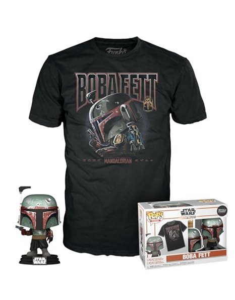 Funko POP! & Tee: Star Wars - Boba Fett - Medium - T-Shirt - Clothes With Collectable Vinyl Figure - Gift Idea - Toys and Short Sleeve Top for Adults Unisex Men and Women - Official Merchandise