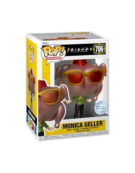 Funko Pop! & Tee: Friends - Monica With Turkey With Turkey - Extra Large - (XL) - T-Shirt - Clothes With Collectable Vinyl Figure - Gift Idea - Toys and Short Sleeve Top for Adults Unisex Men