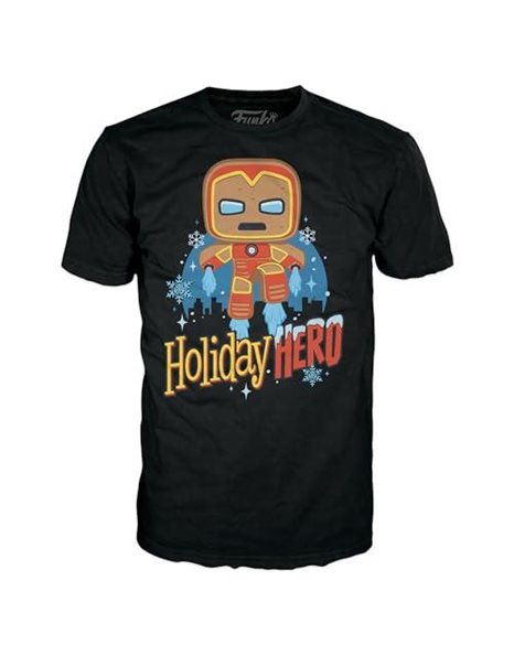 Funko Boxed Tee: Marvel Holiday - GB Iron Man - Small - (S) - T-Shirt - Clothes - Gift Idea - Short Sleeve Top for Adults Unisex Men and Women - Official Merchandise Fans Multicolour