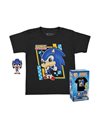 Funko Pocket POP! & Tee: Sonic - for Children and Kids - Flocked - Medium - Sonic the Hedgehog - T-Shirt - Clothes With Collectable Vinyl Minifigure - Gift Idea - Toys and Short Sleeve Top for Boys