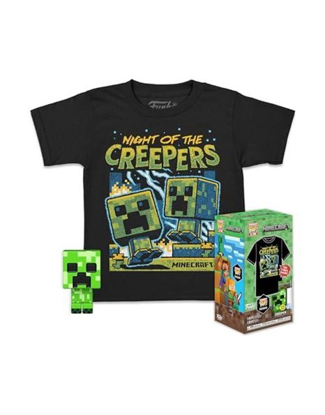 Funko Pocket POP! & Tee: Minecraft - Blue Creeper - Medium - T-Shirt - Clothes With Collectable Vinyl Minifigure - Gift Idea - Toys and Short Sleeve Top for Adults Unisex Men and Women