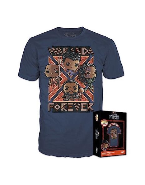 Funko Boxed Tees: Black Pander - Wakanda Forever - Group - (XL) - Black Panther - Wakanda Forever - T-Shirt - Clothes - Gift Idea - Short Sleeve Top for Adults Unisex Men and Women - Movies Fans