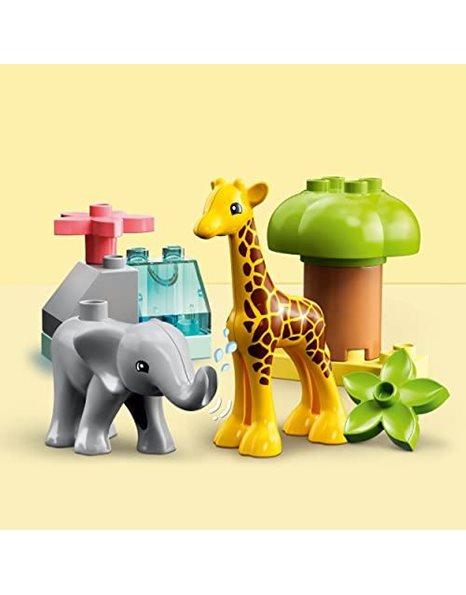 LEGO 10971 DUPLO Wild Animals of Africa, Animal Toys for Toddlers, Girls & Boys Aged 2 Plus Years old, Learning Toy with Baby Elephant & Giraffe Figures