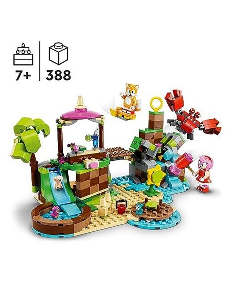 LEGO 76992 Sonic the Hedgehog Amys Animal Rescue Island Playset, Buildable Toy with 6 Characters including Amy & Tails Figures, Gifts for Kids, Boys & Girls 7 Plus Years Old
