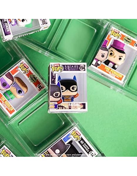 Funko Bitty POP! DC - Batman, Batgirl, the Riddler and A Surprise Mystery Mini Figure - 0.9 Inch (2.2 Cm) - DC Comics Collectable - Stackable Display Shelf Included - Gift Idea - Cake Topper