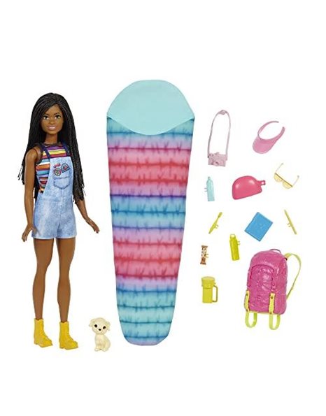 Barbie It Takes Two “Brooklyn” Camping Doll with Puppy & 10+ Accessories, 3 to 7 Years , Black
