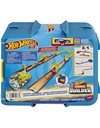 Hot Wheels Track Set with 1 Hot Wheels Car, 12 Track Boosting Components, Stackable Toy Storage Box, Lightning-Themed Track Builder Set, HMC03