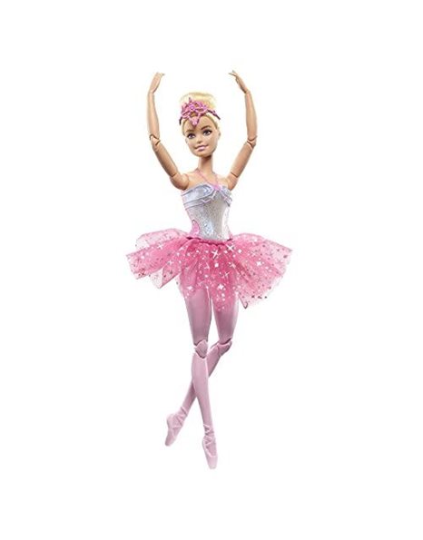 Barbie Dreamtopia Twinkle Lights Ballerina Doll with Blonde Hair & Light-Up Feature Wearing Royal Headband & Pink Tutu, HLC25