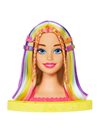 Barbie Doll Deluxe Styling Head with Color Reveal Accessories and Straight Blonde Neon Rainbow Hair, Doll Head for Hair Styling, HMD78,Multicolor,Medium