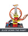 Hot Wheels City with 1 Toy Car, Kid-Powered Elevator, Water-Like Ramp, Track-Play Features, Connects to Other Sets, Fire Station with Super Loop, HKX41