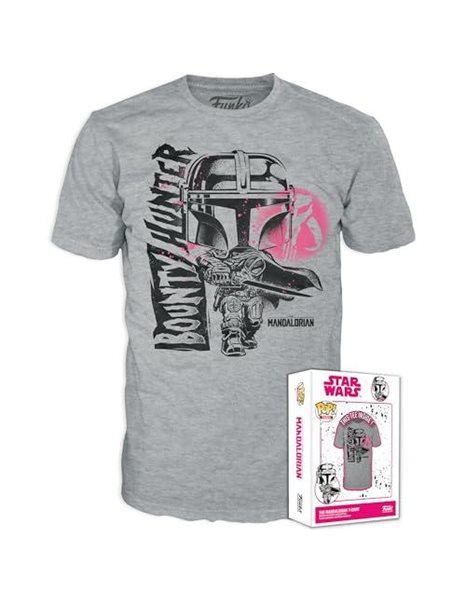 Funko Boxed Tee: the Mandalorian - Mando - Large - (L) - Star Wars Mandalorian - T-Shirt - Clothes - Gift Idea - Short Sleeve Top for Adults Unisex Men and Women - Official Merchandise Fans