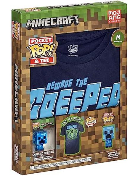 Funko Pop- Pop & Tee Minecraft Charged Creeper T-Shirt Size XL Playsets, Multicolor (889698604796)