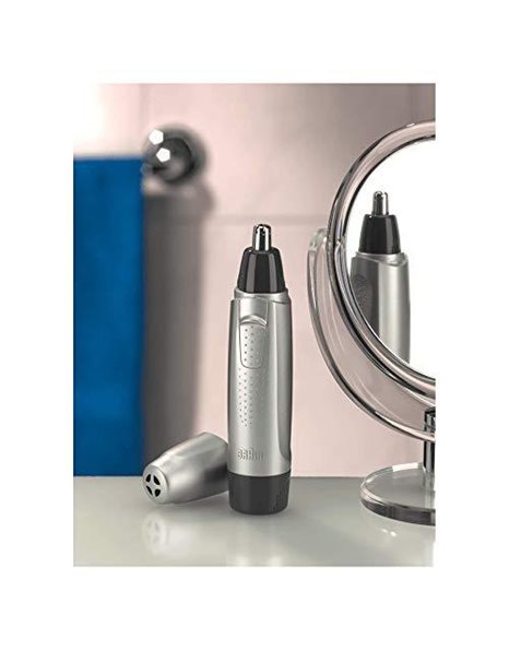 Braun Ear and Nose Hair Trimmer For Men, Precise and Safe Hair Removal, Fully Washable, EN10, Silver