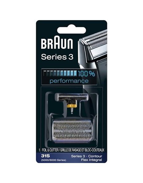 Braun Series 3 Old Generation Electric Shaver Replacement Head - 31S - Compatible with Electric Razors Contour, Flex XP, and Flex Integral, 390cc, 370, 5895, 5875