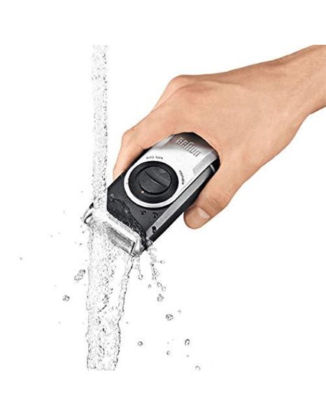 Braun PocketGo Mobile Shave Electric Travel Shaver, For On The Go, Fully Washable, Portable Shaver With Travel Lock, M60, Blue