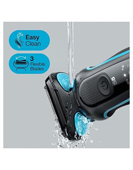 Braun Series 5 Electric Shaver, With Beard Trimmer, Charging Stand, Wet & Dry, 100% Waterproof, Easy Clean System, 2 Pin Bathroom Plug, 50-M4500cs, Mint Razor, Rated Which Best Buy