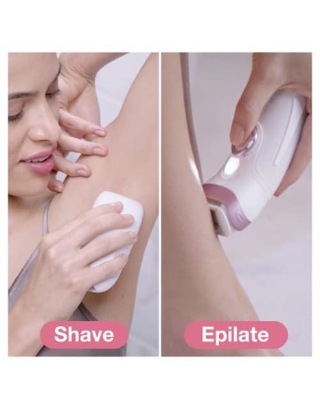 Braun Silk-epil 9 Beauty Set, Hair Removal With SensoSmart Epilator, Face Epilator, Facial Cleansing Brush, Lady Shaver & Trimmer Head & Exfoliator, Wet & Dry, Wireless, 9-995, White/Pink