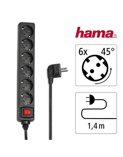 Hama Steckdosenleiste 6-fach, mit Schalter