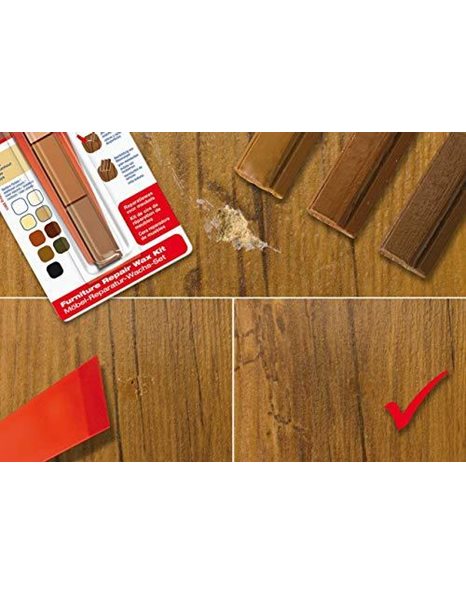 edding 8901 furniture repair wax kit - pine - for filling in and repairing scratches and holes on furniture and other wood surfaces