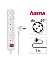 Hama Steckdosenleiste 6fach mit Schalter und Kindersicherung, 3 m, Wei?