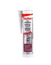 fischer 6958530 DSSA SIG Sanitary Silicone for Sealing & Grouting in Sanitary and Kitchen areas, Cartridge for Numerous Applications and Building Materials, 310 ml, Silver Grey