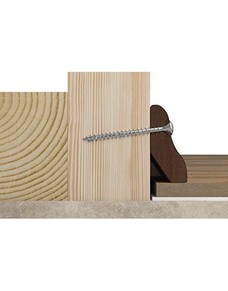 fischer 670510 FPF Power-Fast II 6 x 200mm Chipboard Wood Screws, Countersunk Head with Phillips, Partial Thread, Galvanised Blue Passivated, Box of 25