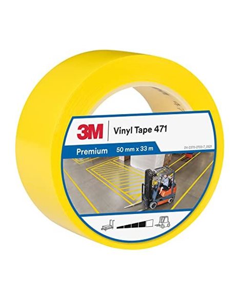 3M Vinyl Tape 471, 50 mm x 33 m, Yellow