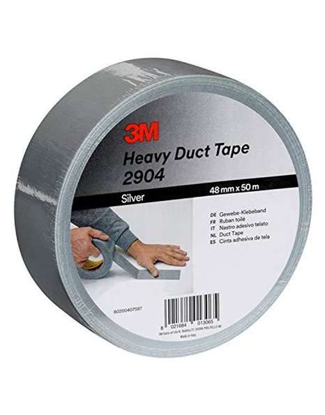 3M Heavy Duty Duct Tape 2904, 48 mm x 50 m, Silver