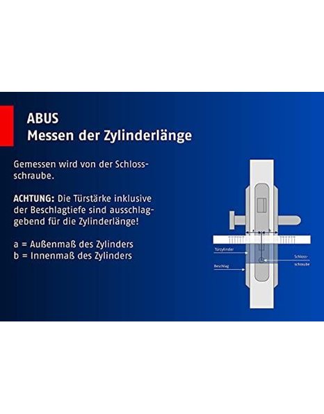 ABUS 968068 D6XBL 40/40 Lock Cylinder, Black