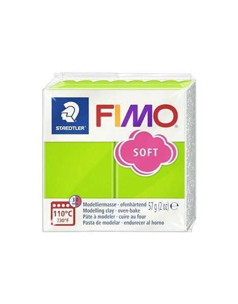 STAEDTLER 8020-50 FIMO Soft Oven-Hardening Polymer Modelling Clay - Apple Green (1 x 57g Block)