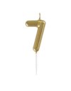 Unique Party 19957 Mini Birthday Candle Number 7-4.72" | Gold | Metallic | 1 Pc