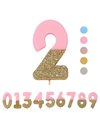 Talking Tables Bday Pink Number 2 Two Candle with Gold Glitter | Premium Quality Cake Topper Decoration | Pretty, Sparkly for Kids, Adults, 21st Birthday Party, Anniversary, Milestone Age, Wax