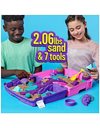 Kinetic Sand, Mermaid Palace Playset, 2.06lbs of Shimmer Play Sand (Neon Purple, Shimmer Teal, and Beach Sand), Reusable Folding Sandbox and Tools, Sensory Toys for Kids Ages 3 and up