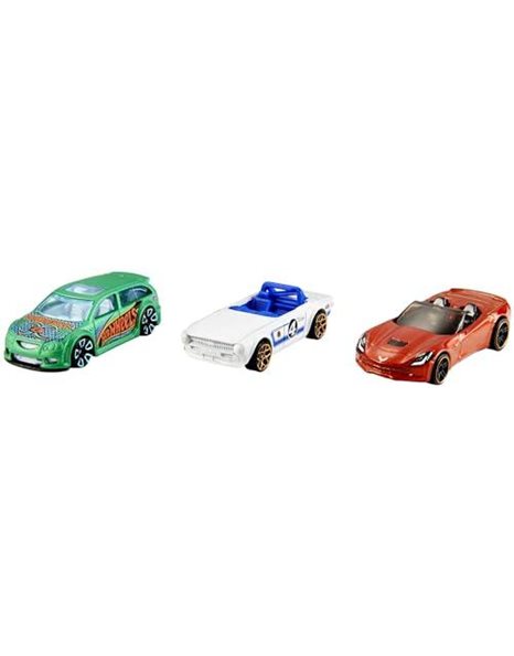 Hot Wheels 3 Car Pack, Multipack of 3 Hot Wheels Vehicles, Instant Starter Set, Collection of 1:64 Scale Toy Sports Cars, Rolling Wheels, Gift for Kids 3 Years & Up, K5904
