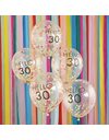 Ginger Ray Hello 30 Milestone Birthday 12" Latex Balloons for 30th Birthday Party Decoration - 5 Pack
