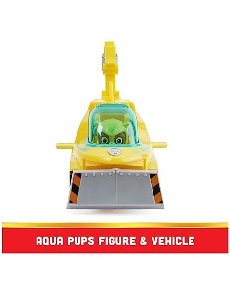 PAW Patrol Aqua Pups Rubble Transforming Hammerhead Shark Vehicle with Collectible Action Figure, Kids’ Toys for Ages 3 and up