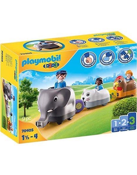 PLAYMOBIL 1.2.3 70405 Animal Train, Children Ages 1.5 - 4