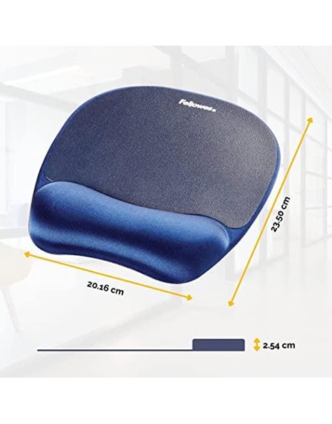 Fellowes Memory Foam Mouse Mat with Wrist Support - Ergonomic Mouse Pad for Computer Laptop - Sapphire