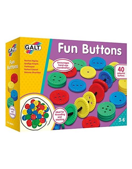 Galt Toys, Fun Buttons, Threading Toy, Ages 3 Years Plus