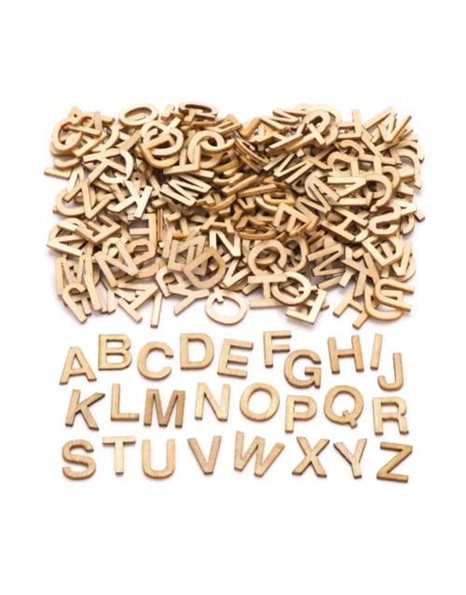 Baker Ross AW350 Mini Wooden Letter Templates (Pack of 260) For Kids to Decorate and Display - 13 mm