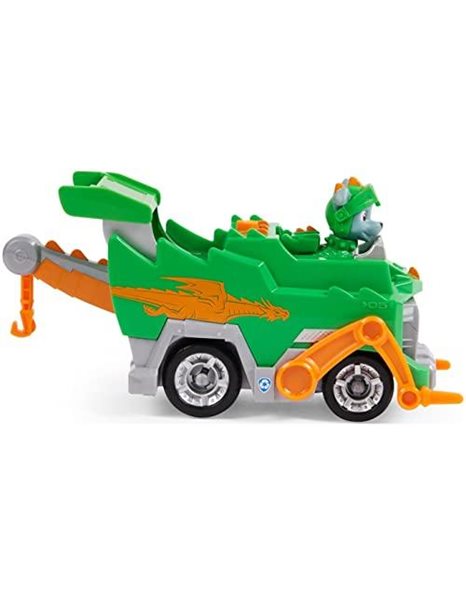 PAW PATROL Rescue Knights Rocky Transforming Toy Car with Collectible Action Figure, Kids’ Toys for Ages 3 and up