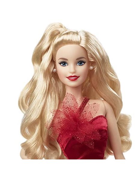 Barbie Signature 2022 Holiday Barbie Doll (Blonde Hair), 6 Years and Up., HBY03