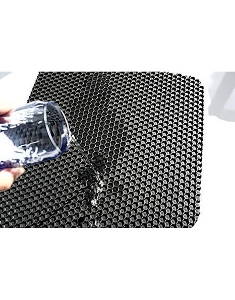 NICOMAN Universal Hex Dirt Catcher Anti-Slip Car Floor Mat(Black, Full set of 4pcs)