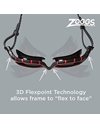 Zoggs Predator Flex Goggle, UV Protection Swim Goggles,Red/Black/Smoke Polarized, small